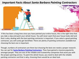 Important Facts About Santa Barbara Painting Contractors