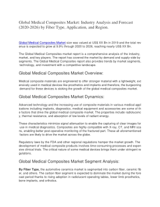 Global Medical Composites Market