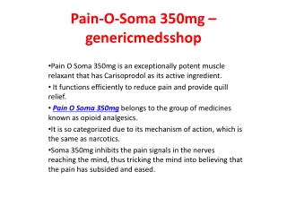 All about Pain O Soma (Carisoprodol)
