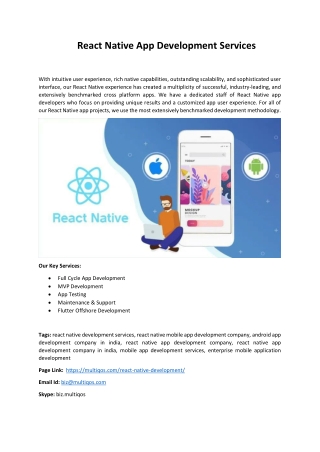 React Native App Development Services