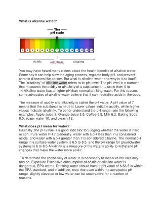 Drinking water should be alkaline or acidic