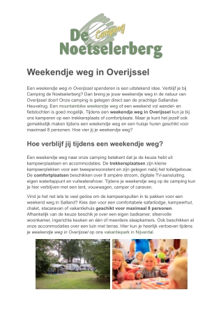 Weekendje weg Overijssel - De Noetselerberg