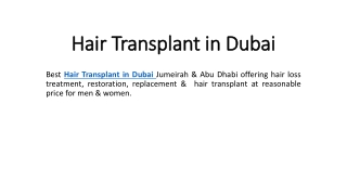 Hair Transplant in Dubai