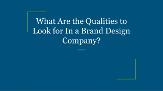 What Are the Qualities to Look for In a Brand Design Company?