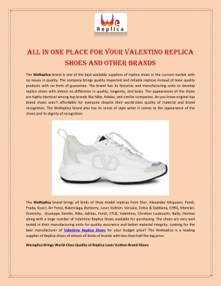 All in One Place for Your Valentino Replica Shoes and Other Brands