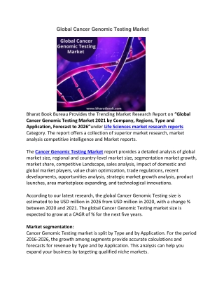 Global Cancer Genomic Testing Market