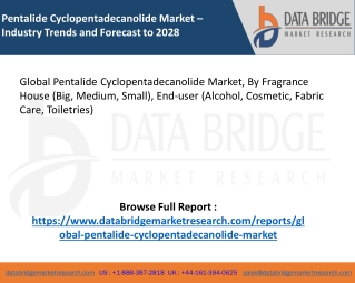 Global Pentalide Cyclopentadecanolide Market – Industry Trends and Forecast to 2028