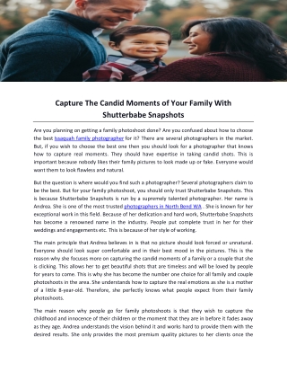 Capture The Candid Moments of Your Family With Shutterbabe Snapshots