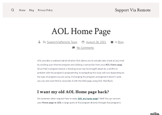 aol hOME PAGE