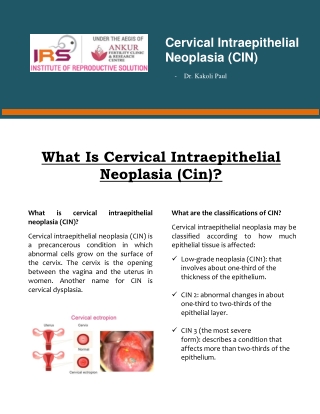 What is cervical intraepithelial neoplasia (CIN)?