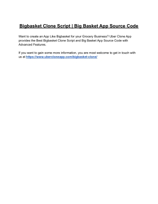 Bigbasket Clone Script | Big Basket App Source Code