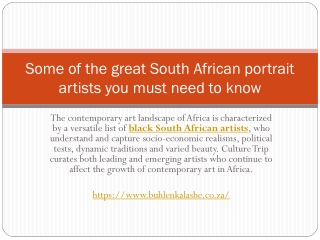 Some of the great South African portrait artists you must need to know