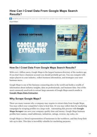 1How Can I Crawl Data From Google Maps Search Results