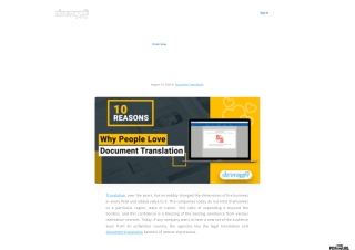 Ten Reasons Why People Love Document Translation