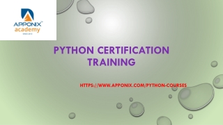 PYTHON CERTIFICATION TRAINING