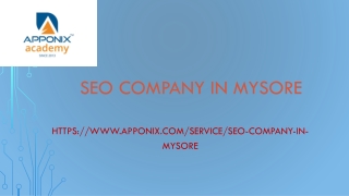 SEO COMPANY IN MYSORE