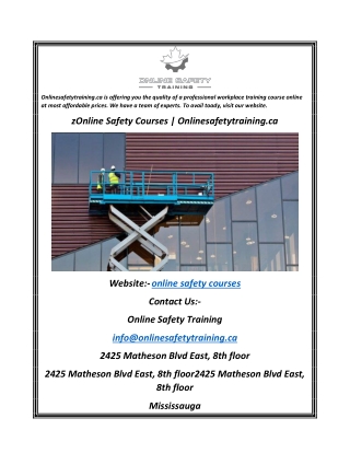 Online Safety Courses  Onlinesafetytraining.ca