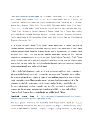 Automotive Crank Trigger Market