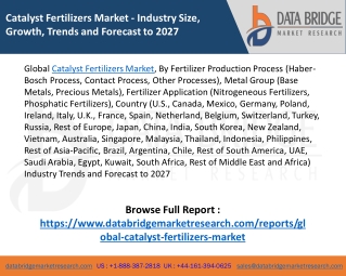 Global Catalyst Fertilizers Market – Industry Trends and Forecast to 2027