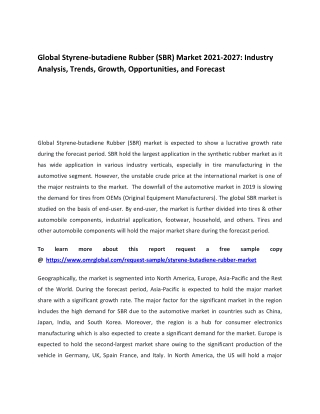 Global Styrene-butadiene Rubber (SBR) Market