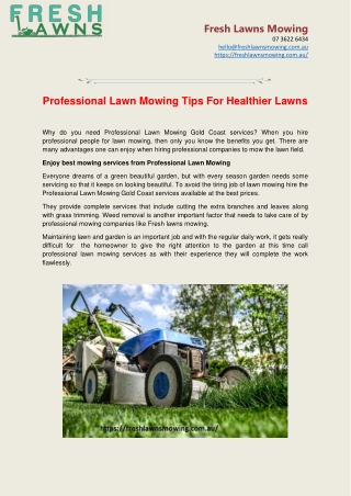 Professional Lawn Mowing Tips For Healthier Lawns