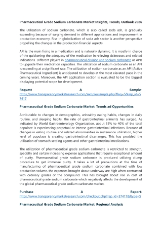 Pharmaceutical Grade Sodium Carbonate Market Insights, Trends, Outlook 2026