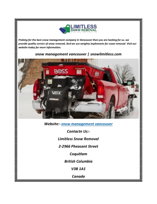 snow management vancouver snowlimitless.com