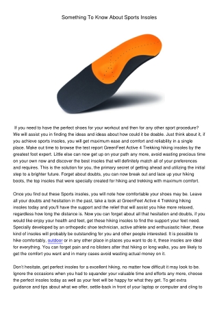 SomethingToKnowAboutSportsInsoles