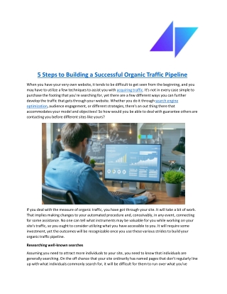 5 Steps to Building a Successful Organic Traffic Pipeline