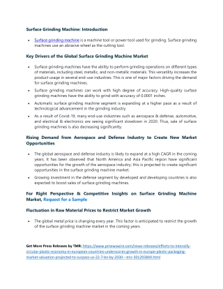 Surface Grinding Machine Market