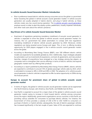 In-vehicle Acoustic Sound Generator Market
