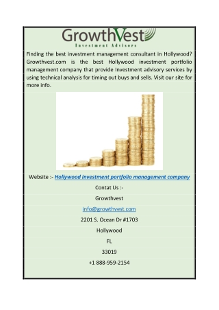 Hollywood Investment Portfolio Management Company  Growthvest.com