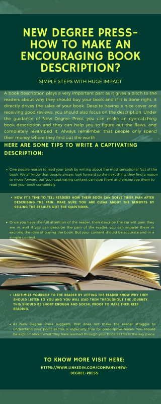 New Degree Press- How to make an encouraging book description