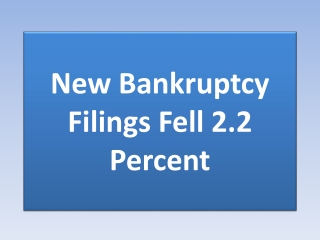 New Bankruptcy Filings Fell 2.2 Percent