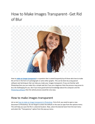 How to Make Images Transparent