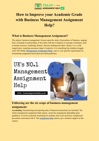 How to Improve your Academic Grade with Business Management Assignment Help
