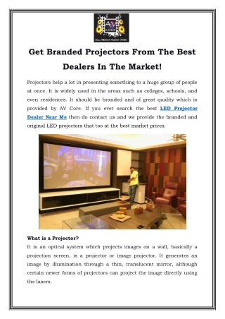 LED Projector Dealer Near Me Call-9860821144