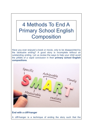 4 Methods To End A Primary School English Composition