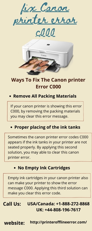 Guide To Fix Canon Printer Error C000