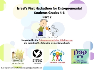Part 2 of First Israel's Hackathon for Entrepreneurial Students Grades 4-6