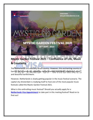 Mystic Garden Festival 2021 – A Must-visit Music Festival