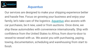 Aquantuo Door to Door shipping services