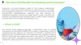 How Does GHS Benefit Your Business and Consumers