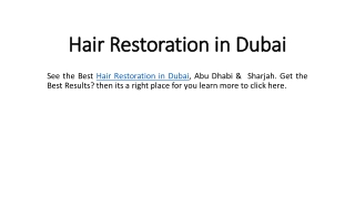 Hair restoration in Dubai