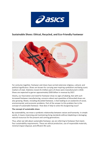 Sustainable Shoes: Ethical, Recycled, and Eco-Friendly Footwear