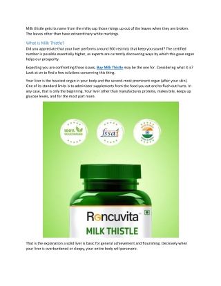 Buy Milk Thistle Products Online in India