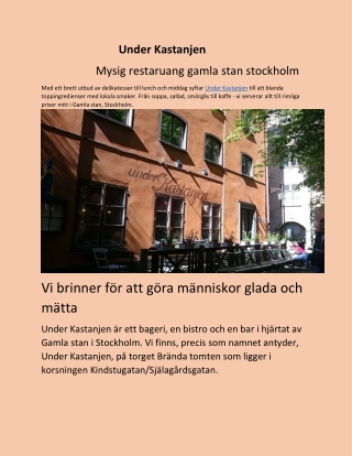 Mysig restaruang gamla stan stockholm