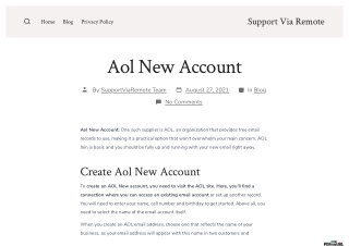 Aol New Account | Create Aol New Account