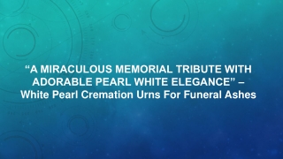 “A MIRACULOUS MEMORIAL TRIBUTE WITH ADORABLE PEARL WHITE ELEGANCE” – White Pearl Cremation Urns For Funeral Ashes