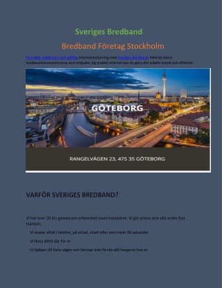 Bredband Företag Stockholm